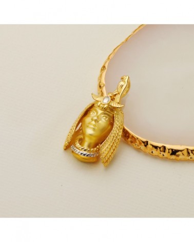 Colgante oro 18k bicolor egipcio Nefertari 30x23mm