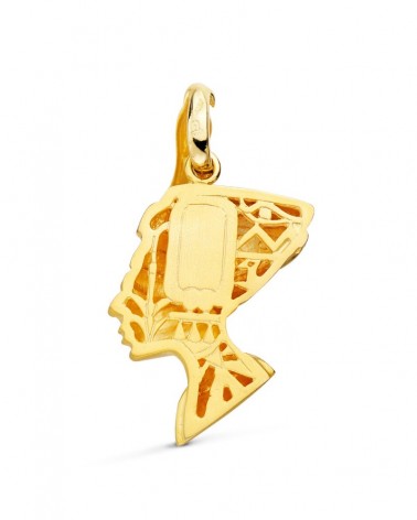Colgante oro 18k bicolor Nefertiti egipcio 30x26mm
