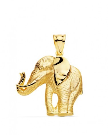 Colgante oro 18k elefante silueta 32x30 mm