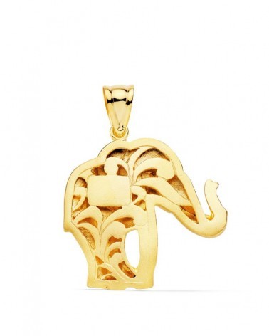 Colgante oro 18k elefante silueta 32x30 mm