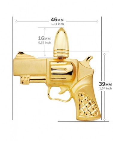 Colgante oro 18k pistola escultura 46x39mm