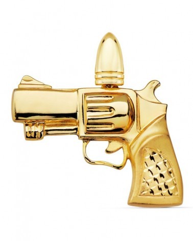 Colgante oro 18k pistola diseño escultural 55x42mm