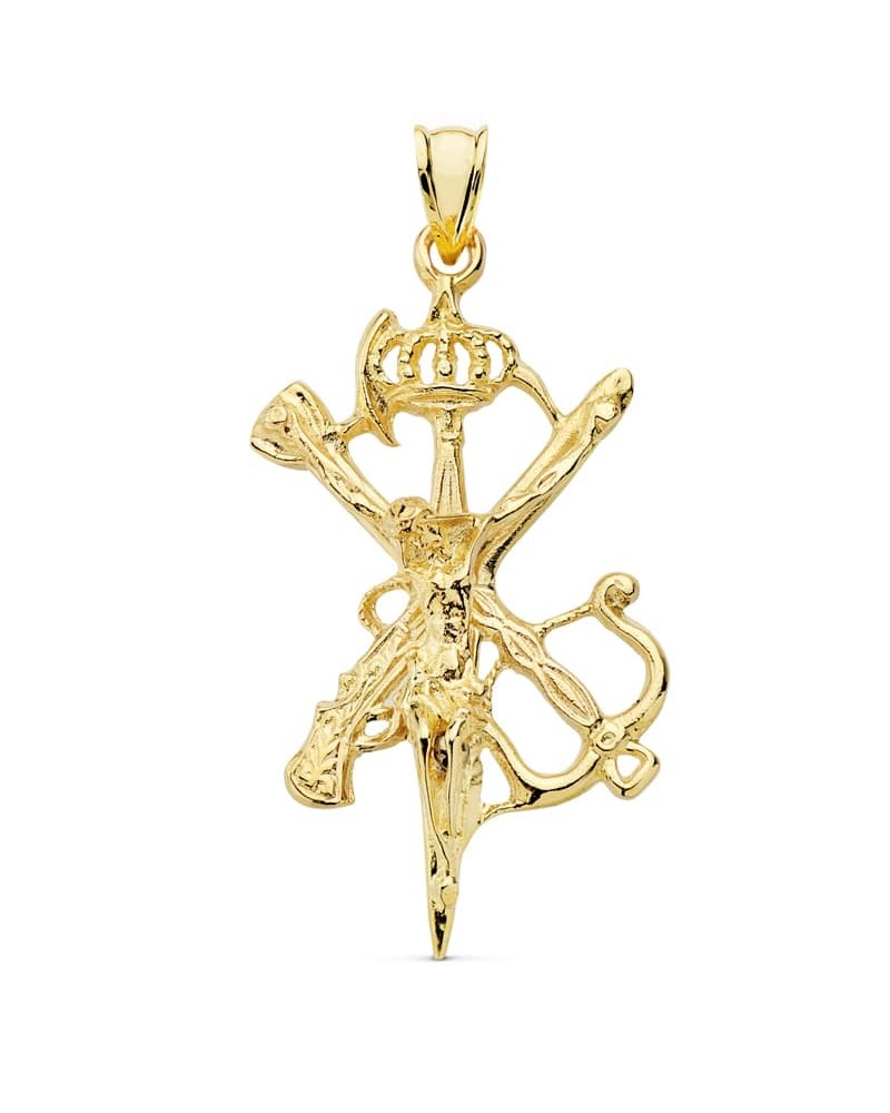 Colgante Cristo Legión oro 18k corona 45x30mm