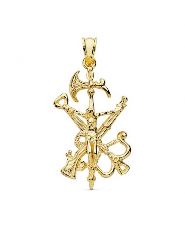 Cristo oro 18k amarillo Legión 44x22 mm