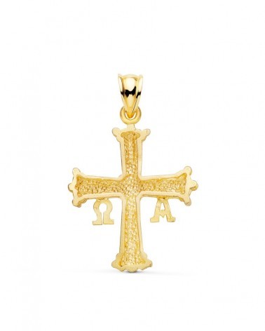 Cruz oro 18k Covadonga tallada 33x25mm