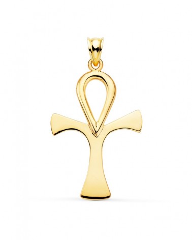 Colgante cruz de la vida oro 18k amarillo 40x30mm