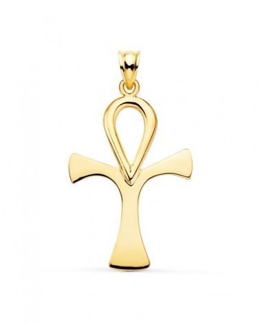 Colgante cruz de la vida oro 18k amarillo 40x30mm