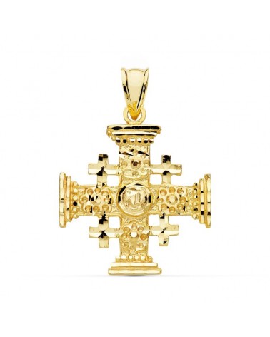 Cruz de Jerusalén oro 18k amarillo calada 27x23 mm