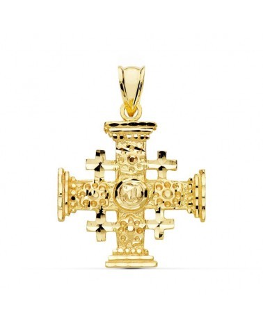 Cruz de Jerusalén oro 18k amarillo calada 27x23 mm