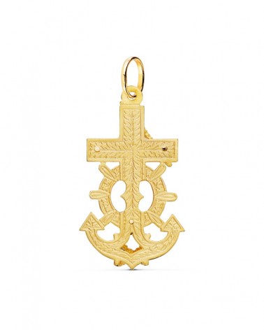 Cruz marinera oro 18k amarillo con Cristo 40x22mm