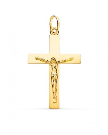 Cruz oro 18k con cristo maciza 38x24mm