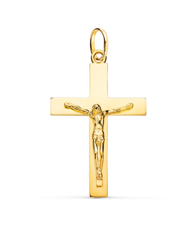 Cruz oro 18k con cristo maciza 38x24mm