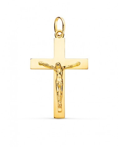 Cruz oro 18k con cristo maciza 38x24mm