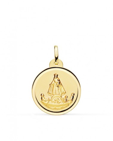 Medalla oro 18k Virgen Caridad del Cobre 16mm