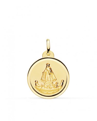 Medalla oro 18k Virgen Caridad del Cobre 20mm