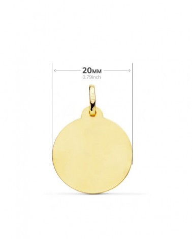 Medalla oro 18k Virgen Caridad del Cobre 20mm