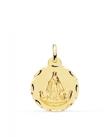 Medalla oro 18k Virgen Caridad del Cobre tallada 20mm