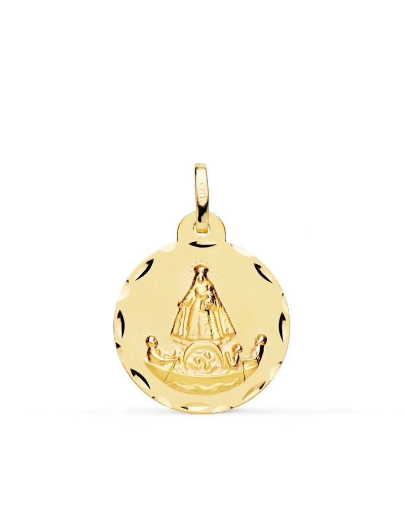 Medalla oro 18k Virgen Caridad del Cobre tallada 20mm