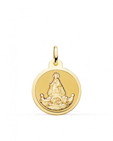 Medalla oro 18k Virgen de la Caridad del Cobre 20mm