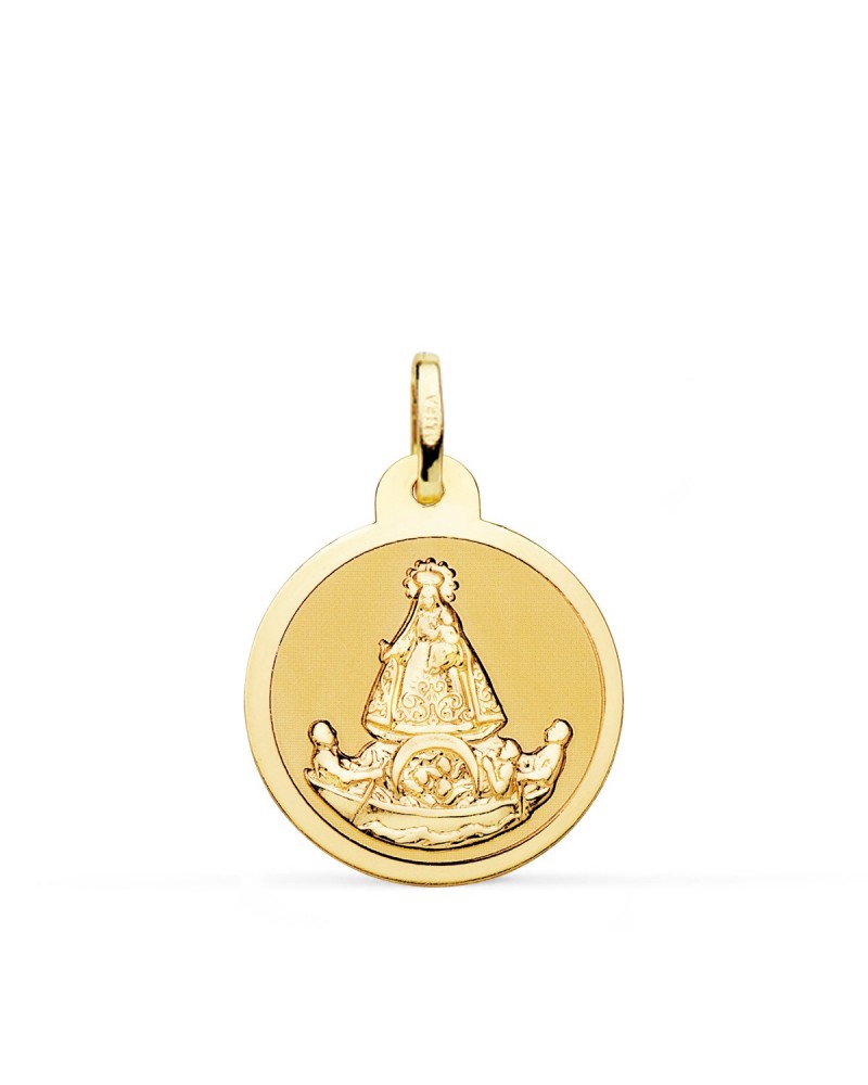 Medalla oro 18k Virgen de la Caridad del Cobre 20mm