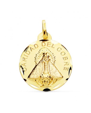 Medalla oro 18k Virgen Caridad del Cobre 24mm
