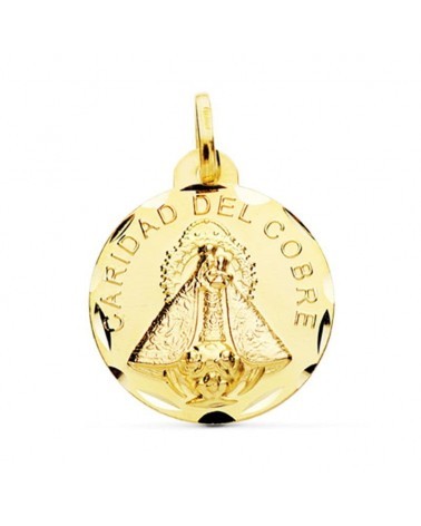Medalla oro 18k Virgen Caridad del Cobre 24mm