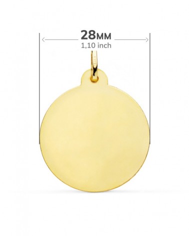 Medalla oro 18k Virgen Caridad del Cobre tallada 28mm
