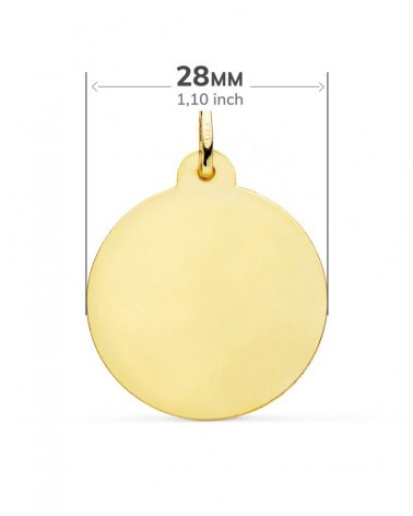 Medalla oro 18k Virgen Caridad del Cobre tallada 28mm