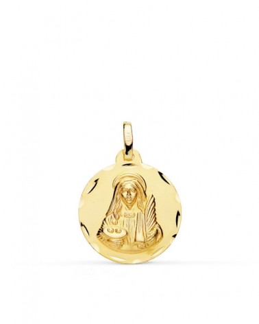 Medalla Santa Lucia oro 18k amarillo 18mm