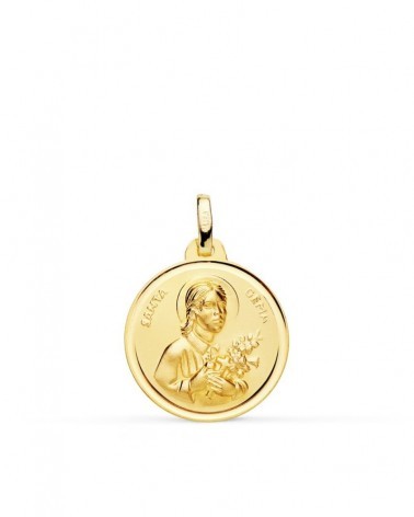 Medalla oro 18k Santa Gema 18 mm