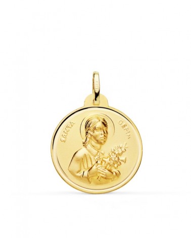 Medalla Santa Gema oro 18k amarillo 22mm
