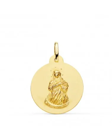 Medalla oro 18k Virgen Inmaculada matizada 22mm