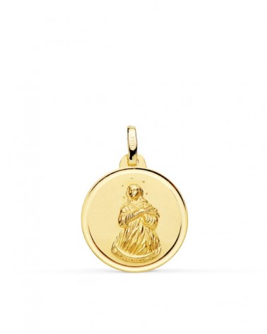 Medalla oro 18k Virgen Inmaculada 18mm bisel