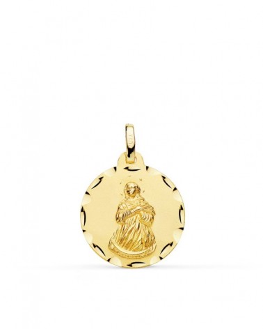 Medalla Virgen Inmaculada oro 18k tallada 18mm