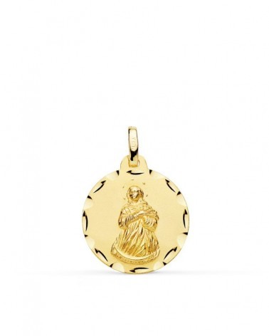 Medalla Virgen Inmaculada oro 18k tallada 18mm