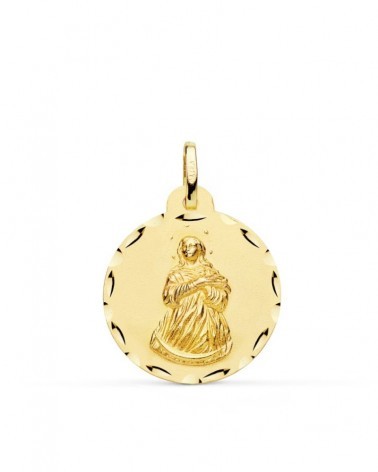 Medalla oro 18k Virgen Inmaculada tallada 22mm