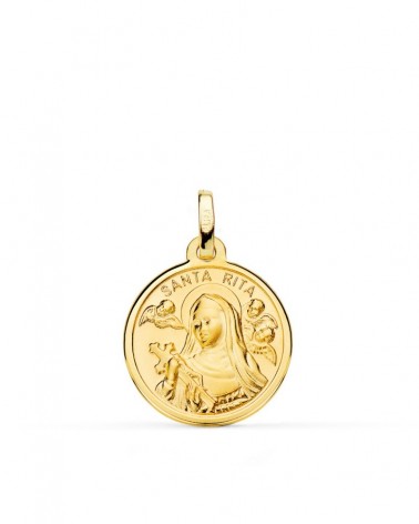 Medalla Santa Rita oro 18k amarillo 18 mm
