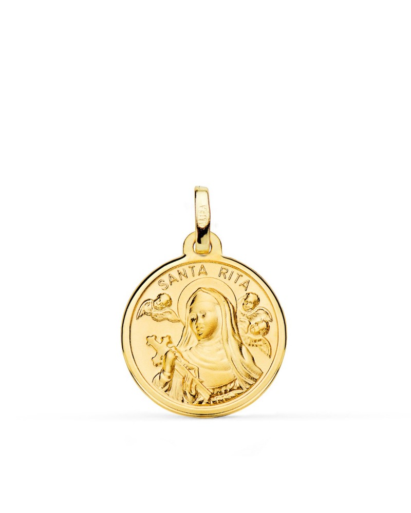 Medalla Santa Rita oro 18k amarillo 18 mm