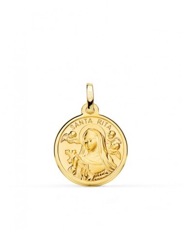 Medalla Santa Rita oro 18k amarillo 18 mm