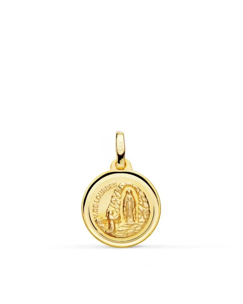 Medalla Virgen de Lourdes oro 18k 14mm