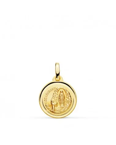 Medalla Virgen de Lourdes oro 18k 14mm