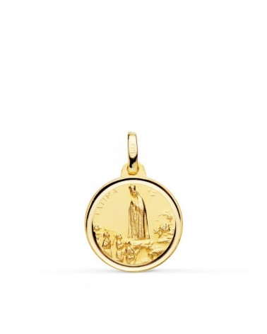 Medalla Virgen de Fátima oro 18k 16 mm