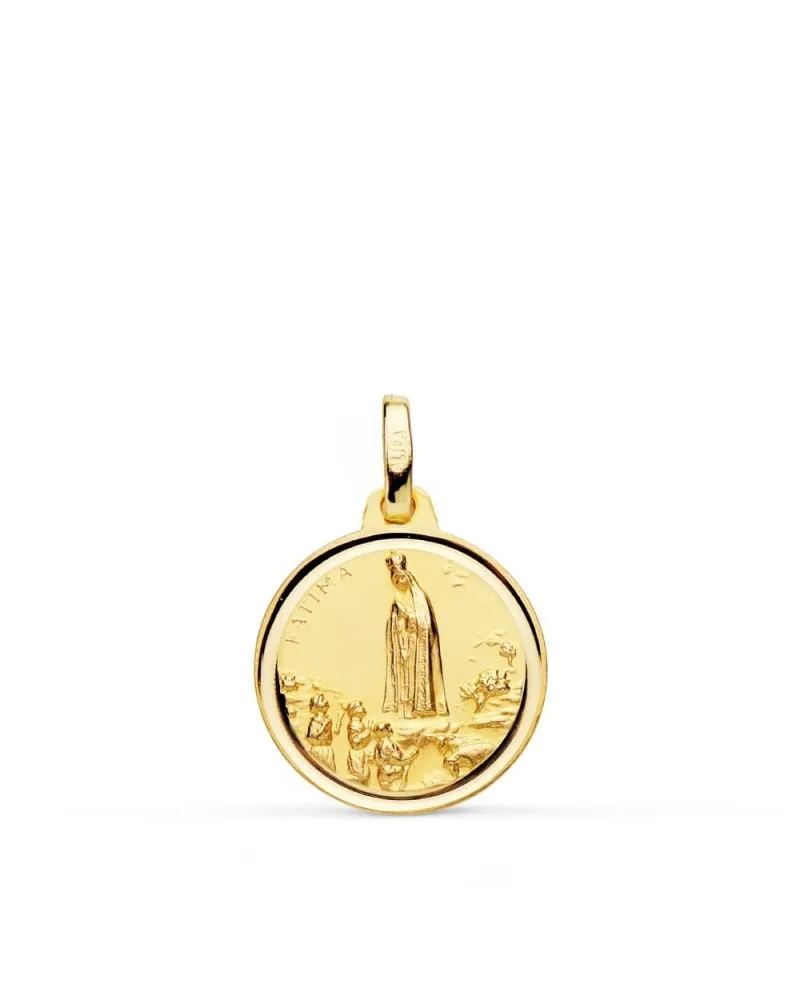 Medalla Virgen de Fátima oro 18k 16 mm