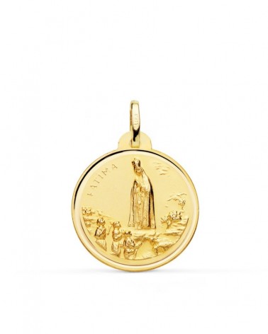 Medalla oro 18k Virgen de Fátima 22 mm