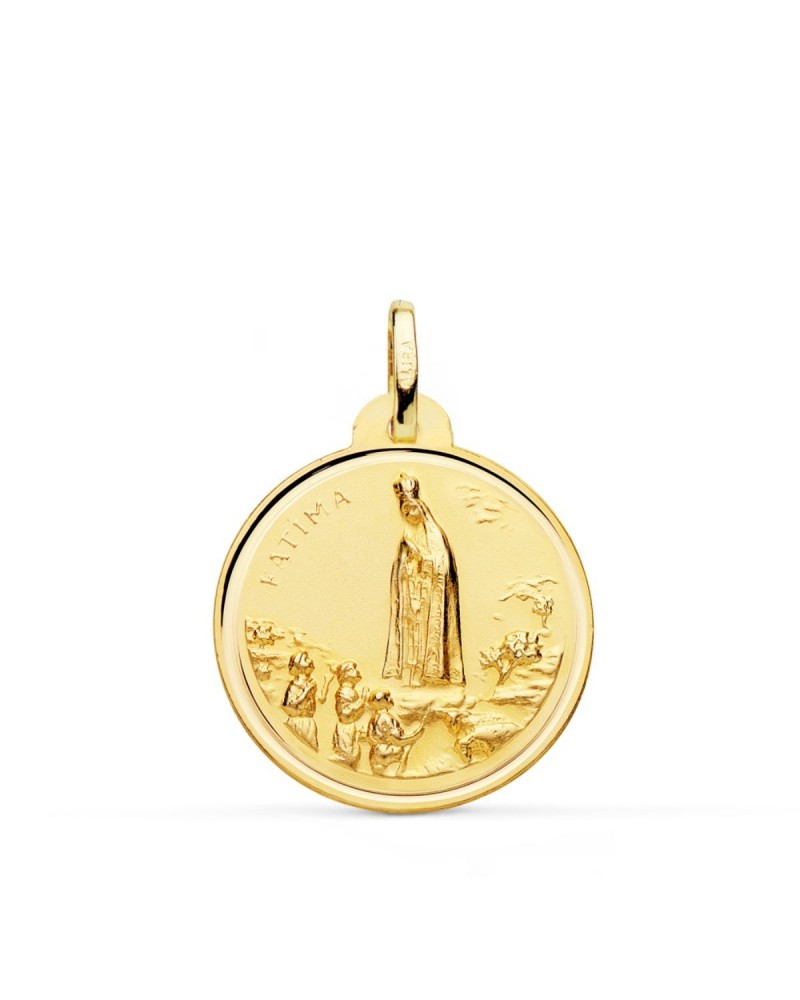 Medalla oro 18k Virgen de Fátima 22 mm