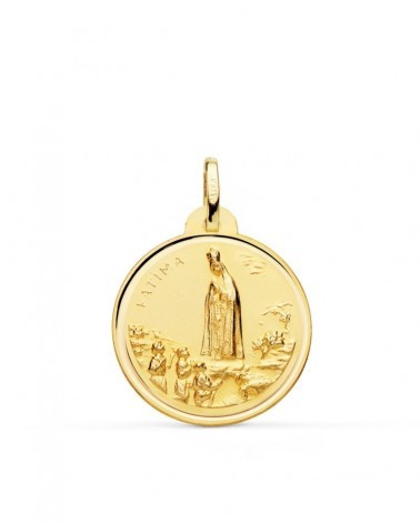 Medalla oro 18k Virgen de Fátima 22 mm