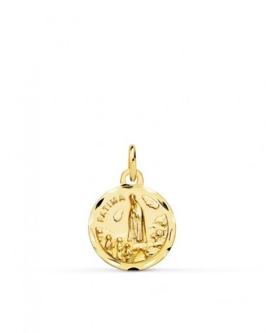 Medalla oro 18k Virgen de Fátima 14 mm
