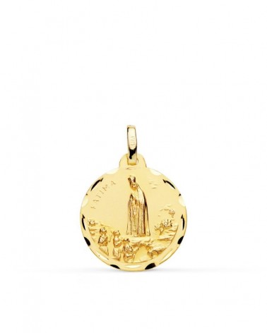 Medalla oro 18k Virgen de Fátima 18mm