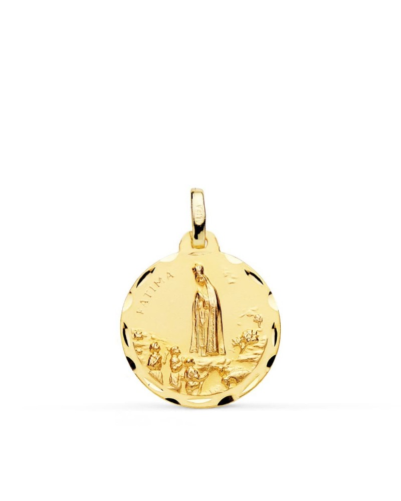 Medalla oro 18k Virgen de Fátima 18mm