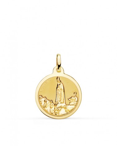 Medalla oro 18k Virgen de Fátima 18 mm